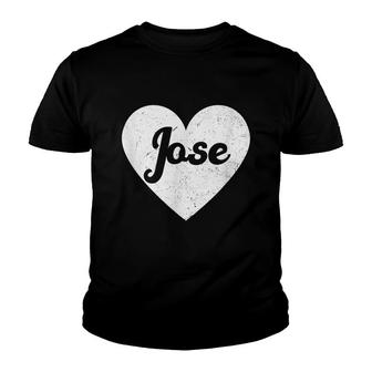 I Heart Jose - First Names And Hearts I Love Jose Youth T-shirt - Seseable
