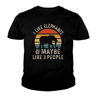 I Like Elephants And Maybe Like 3 People Elephant Lover Gift Youth T-shirt - Seseable