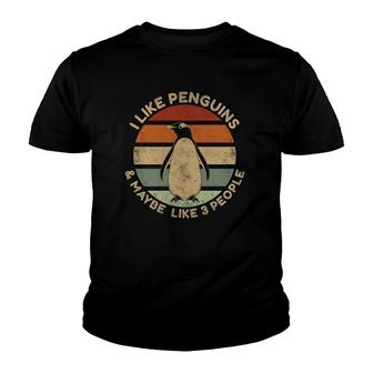 I Like Penguins And Maybe Like 3 People Penguin Youth T-shirt - Seseable