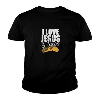 I Love Jesus Tacos Vintage Christian Taco Tuesday Youth T-shirt - Monsterry