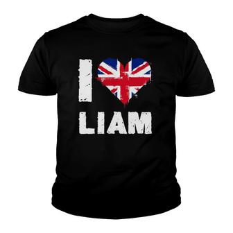 I Love Liam Union Jack Heart Youth T-shirt - Thegiftio UK