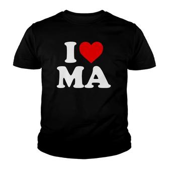 I Love Ma Heart Massachusetts Youth T-shirt - Thegiftio UK