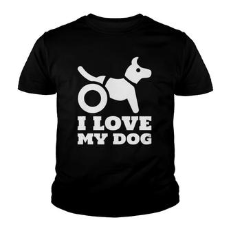 I Love My Handicap Dog Wheelchair Youth T-shirt - Thegiftio UK
