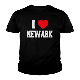 I Love Newark Red Heart Youth T-shirt | Mazezy