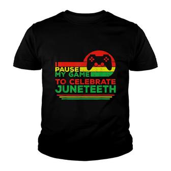 I Paused My Game To Celebrate Juneth Pride Freedom Day Youth T-shirt - Thegiftio UK