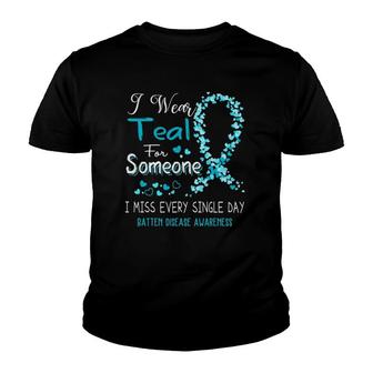 I Wear Teal For Someone Batten Disease Awareness Youth T-shirt - Thegiftio UK