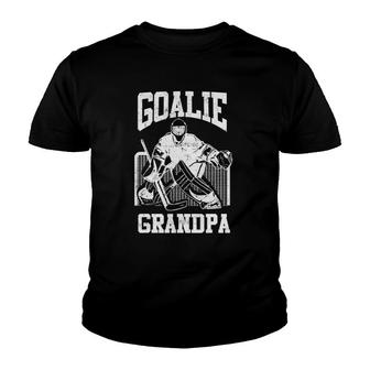 Ice Hockey Goalie Gear Funny Gift For Grandpas From Goalies Youth T-shirt | Mazezy