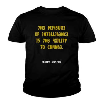 Intelligence Leetspeak Funny Physics Math Jokes In Numbers Youth T-shirt - Thegiftio UK