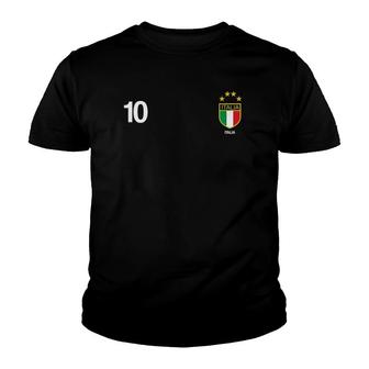 Italia Number 10 Soccer Flag Football Ten Jersey Italian Youth T-shirt - Thegiftio UK