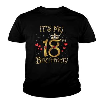 Its My 18Th Birthday 18 Years Old 18Th Birthday Queen Youth T-shirt - Seseable