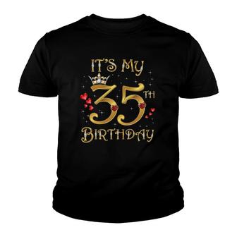 Its My 35Th Birthday 35 Years Old 35Th Birthday Queen Youth T-shirt - Seseable