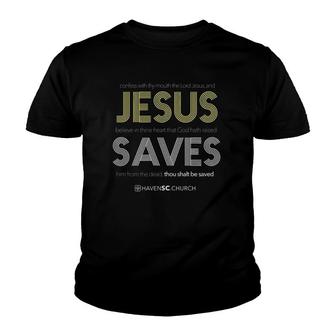 Jesus Saves Romans 109 Ver2 Youth T-shirt | Mazezy