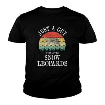 Just A Guy Who Loves Snow Leopards Youth T-shirt | Mazezy
