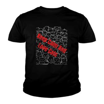 Keep Calm And Love Cats Dad Gift Mens Youth T-shirt - Thegiftio UK