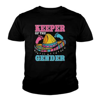 Keeper Of The Gender Mexican Sombrero Gender Reveal Party Youth T-shirt - Seseable