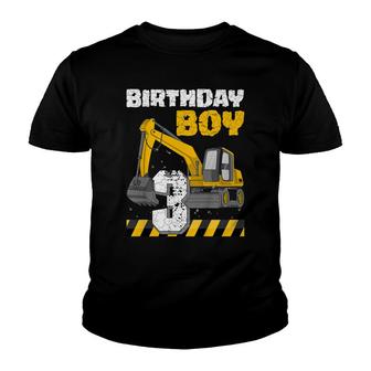 Kids Kids 3Rd Birthday Boy 3 Year Construction Truck Excavator Youth T-shirt - Seseable