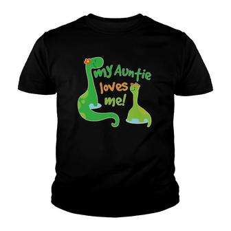 Kids My Auntie Loves Me Nephew From Aunt Youth T-shirt - Thegiftio UK