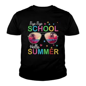 Last Day Of School Sunglass Hello Summer Teacher Student Youth T-shirt - Thegiftio UK