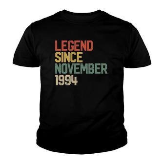 Legend Since November 1994 27Th Birthday Gift 27 Years Old Youth T-shirt - Seseable