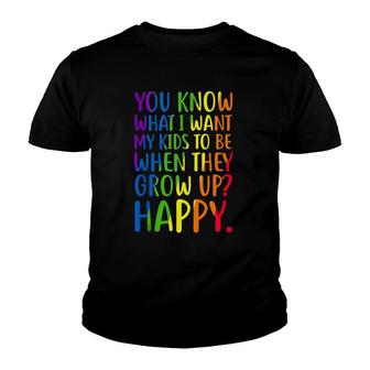 Lgbt Awareness Parents Mom Dad Gay Pride Rainbow V2 Youth T-shirt - Thegiftio UK