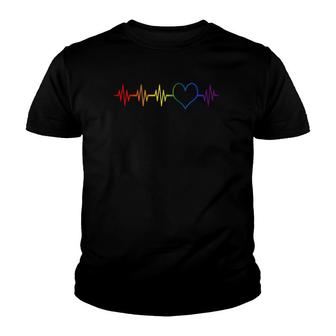 Lgbt Rainbow Heartbeat Funny Gay Pride Month Gift Men Women Youth T-shirt - Seseable