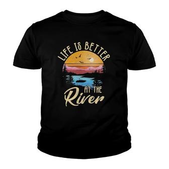 Life Is Better At The River Funny River Camping Floating Youth T-shirt - Thegiftio UK