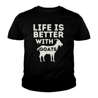 Life Is Better With Goats Funny Goat Lover & Farming Gift Youth T-shirt - Thegiftio UK