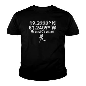 Longitude And Latitude Of Grand Cayman Dive Souvenir Gift Youth T-shirt - Thegiftio UK
