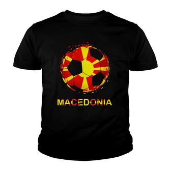 Macedonia Flag Jersey Supporter Macedonian Soccer Team Youth T-shirt - Thegiftio UK