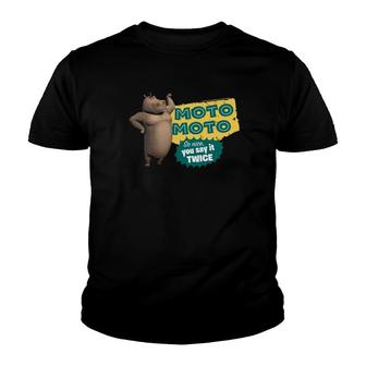 Madagascar Moto Moto Say It Twice Text Poster Youth T-shirt - Thegiftio UK