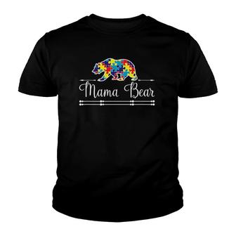 Mama Bear Autism Awareness Autism Mom Puzzle Youth T-shirt - Thegiftio UK
