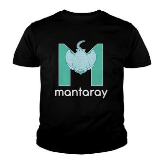 Mantaray Fish Alphabet Names Ocean Animal Stingray Lover Youth T-shirt - Thegiftio UK