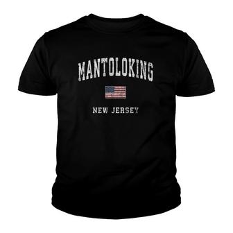 Mantoloking New Jersey Nj Vintage American Flag Sports Youth T-shirt - Thegiftio UK