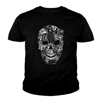 Matching Family Newfoundland Dog Skull Costume Halloween Youth T-shirt - Seseable