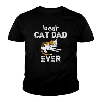 Mens Awesome Best Cat Dad Ever Mens Cat Lover Youth T-shirt - Seseable