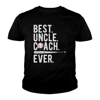 Mens Baseball Best Uncle Coach Ever Proud Dad Daddy Fathers Day Youth T-shirt - Seseable