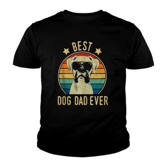 Mens Best Dog Dad Ever Boxer Fathers Day Youth T-shirt - Seseable