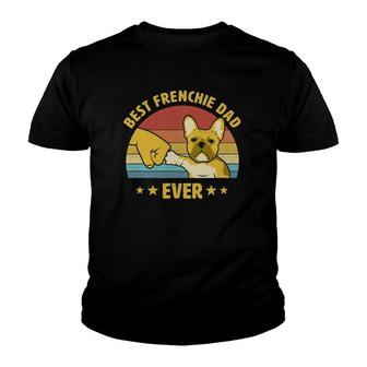 Mens Best Frenchie Dad Ever Vintage French Bulldog Puppy Lover V2 Youth T-shirt - Thegiftio UK
