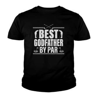 Mens Best Godfather By Par Fathers Day Gifts Golf Lover Golfer Youth T-shirt - Seseable