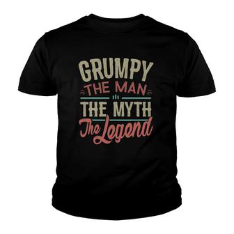 Mens Grumpy Man Myth Legend For Men Funny Fathers Day Grumpy Youth T-shirt - Seseable