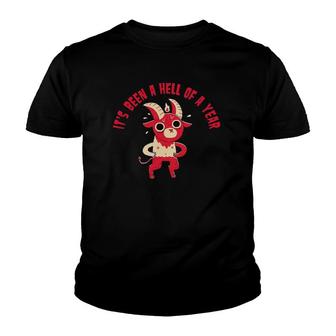 Mens Its Been A Hell Of A Year Funny Satan Devil Youth T-shirt - Thegiftio UK