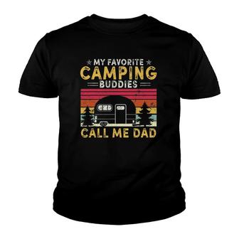 Mens My Favorite Camping Buddies Call Me Dad Fathers Day Vintage Youth T-shirt - Seseable