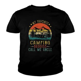 Mens My Favorite Camping Buddies Call Me Uncle Vintage Fathers Youth T-shirt - Seseable