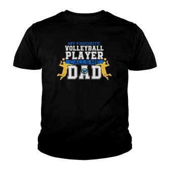 Mens My Favorite Volleyball Player Calls Me Dad For Men Fathers Day Youth T-shirt - Seseable
