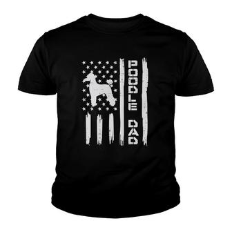 Mens Poodle Dad Us Flag Vintage Patriot Dog Lover Owner Men Gift Youth T-shirt - Thegiftio UK