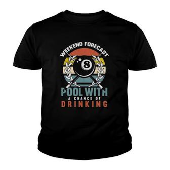 Mens Pool With A Change Of Drinking 8 Ball Billiards Player Youth T-shirt - Thegiftio UK
