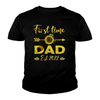 Mens Promoted To Dad Est 2022-First Time Dad Sunflower Youth T-shirt - Thegiftio UK