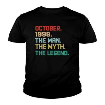 Mens The Man Myth Legend October 1998 Birthday Gift 23 Years Old Youth T-shirt - Seseable
