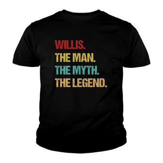 Mens Willis The Man The Myth The Legend Youth T-shirt | Mazezy DE