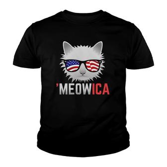 Meowica Funny Cats Fourth Of July 4Th Youth T-shirt - Thegiftio UK